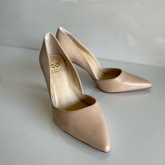 Vince Camuto Tan Closed Toe Snake Embossed Pumps, size 6.5, VP. AIRMOSAH - Picture 11 of 11